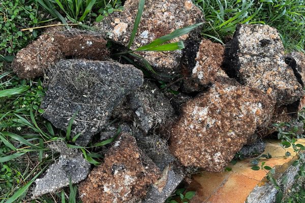 Asphalt chunks are heavy, bulky, and tough to move